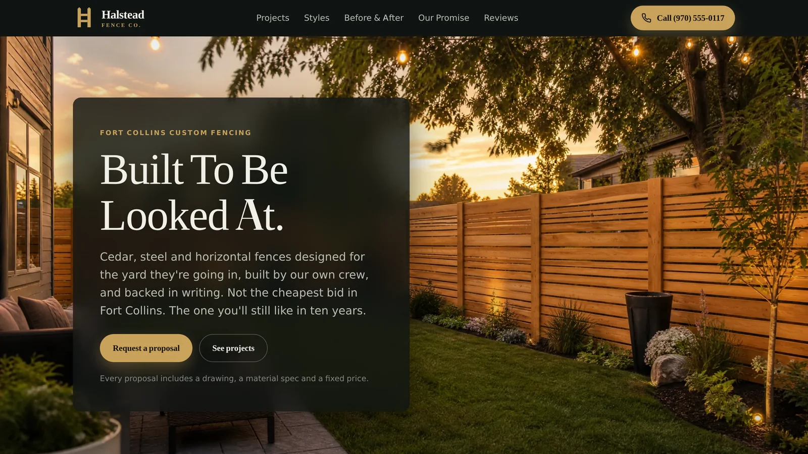 Halstead Fence Co. website homepage